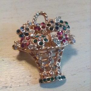 Roman Gold-Tone Flower Basket